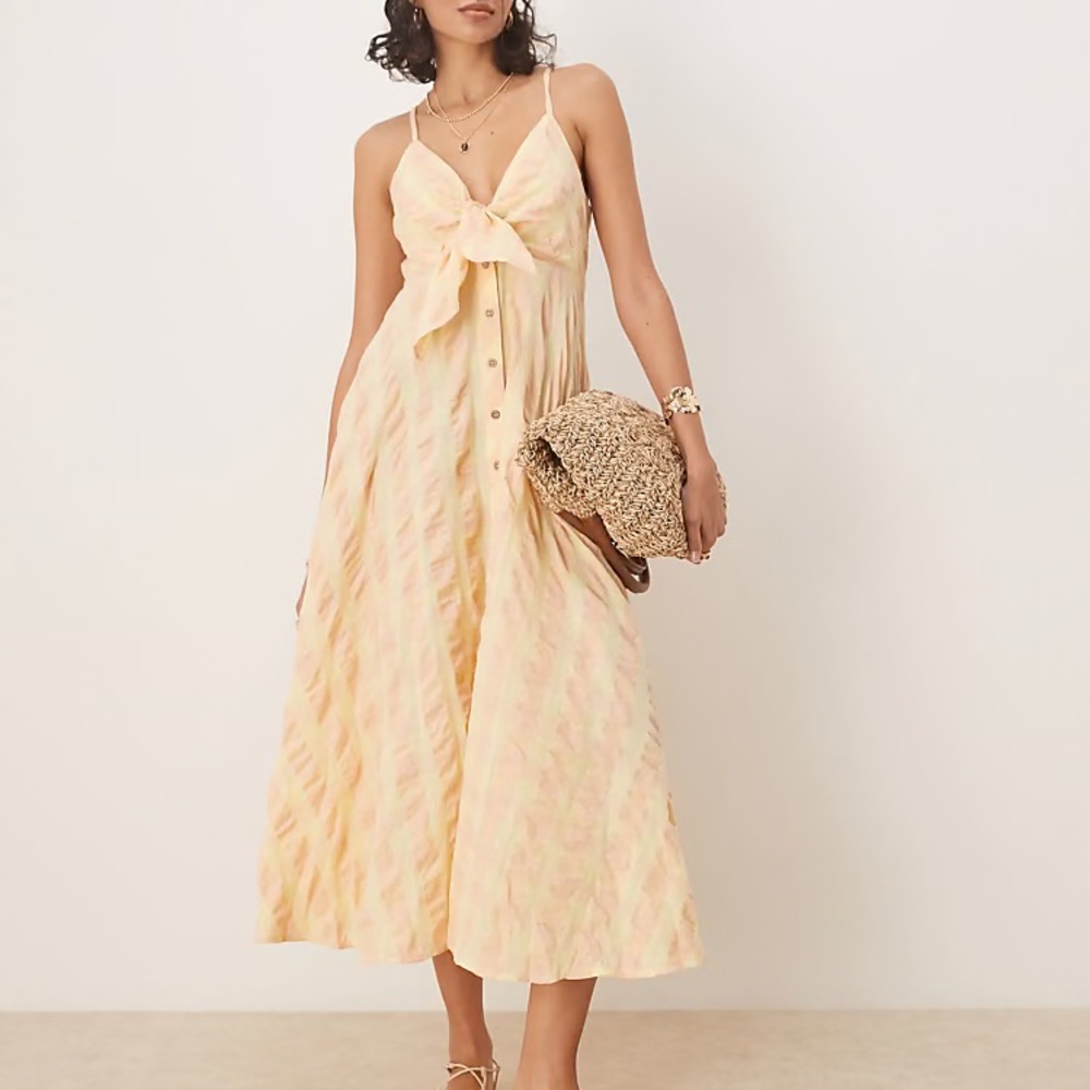 Free People Via Printed Cotton Sleeveless Midi Dress